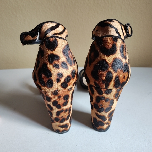 Aldo Women's Jerayclya Cheetah Animal Print Ankle Strap Block Heel Sandals 8.5 - Picture 4 of 8